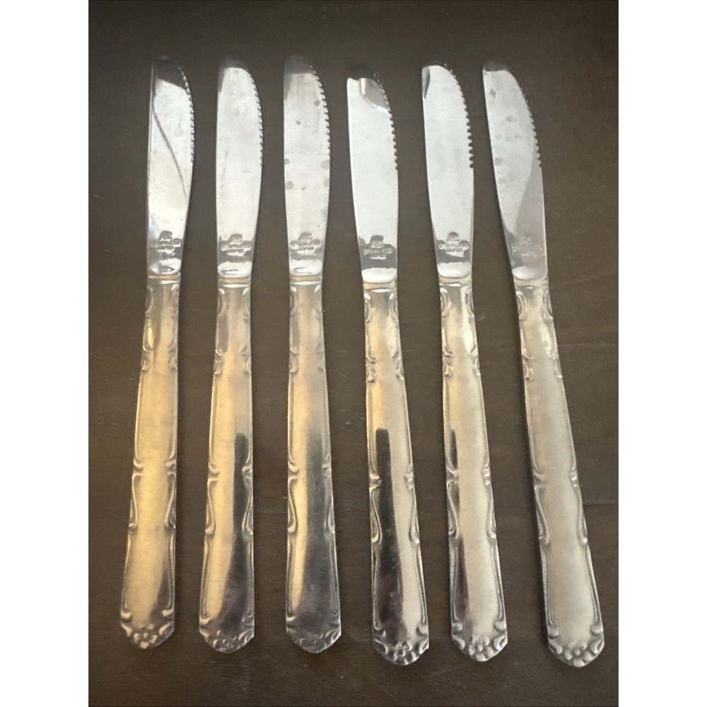 ADC8 Adcraft Stainless Steel Dinner Knife Japan - Lot of 6 Replacements Flatware